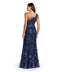 Mac Duggal Women's One Shoulder Lace Embroidered Gown