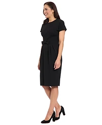 London Times Petite Short-Sleeve Sheath Dress