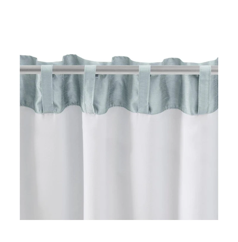 Ellis Curtain Luna Faux-Silk Rod Pocket/Back Tab Tailored Pairs - 100x84", Blue