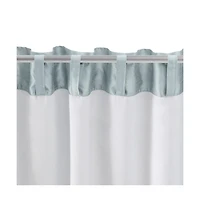 Ellis Curtain Luna Faux-Silk Rod Pocket/Back Tab Tailored Pairs - 100x84", Blue