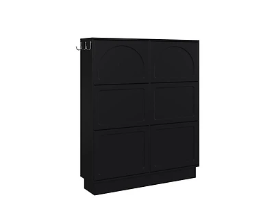 Casainc Modern Elegant Narrow Tipping Bucket Shoe Cabinet with 6 Flip Drawers
