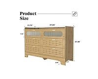 Casainc Wood Storage Cabinet with 6 Drawers