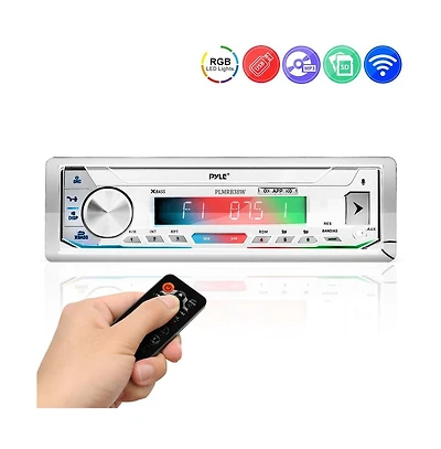 Marine Stereo Receiver Power Amplifier - Am/Fm/MP3/Usb/Aux/Sd, 30 Preset Stations with Lcd Display & Remote Control