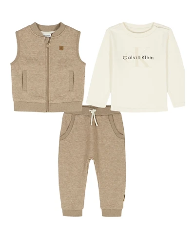 Calvin Klein Baby Boys 3-Piece Vest, T-Shirt and Joggers Set