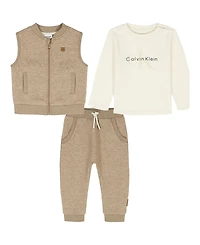 Calvin Klein Baby Boys 3-Piece Vest, T-Shirt and Joggers Set