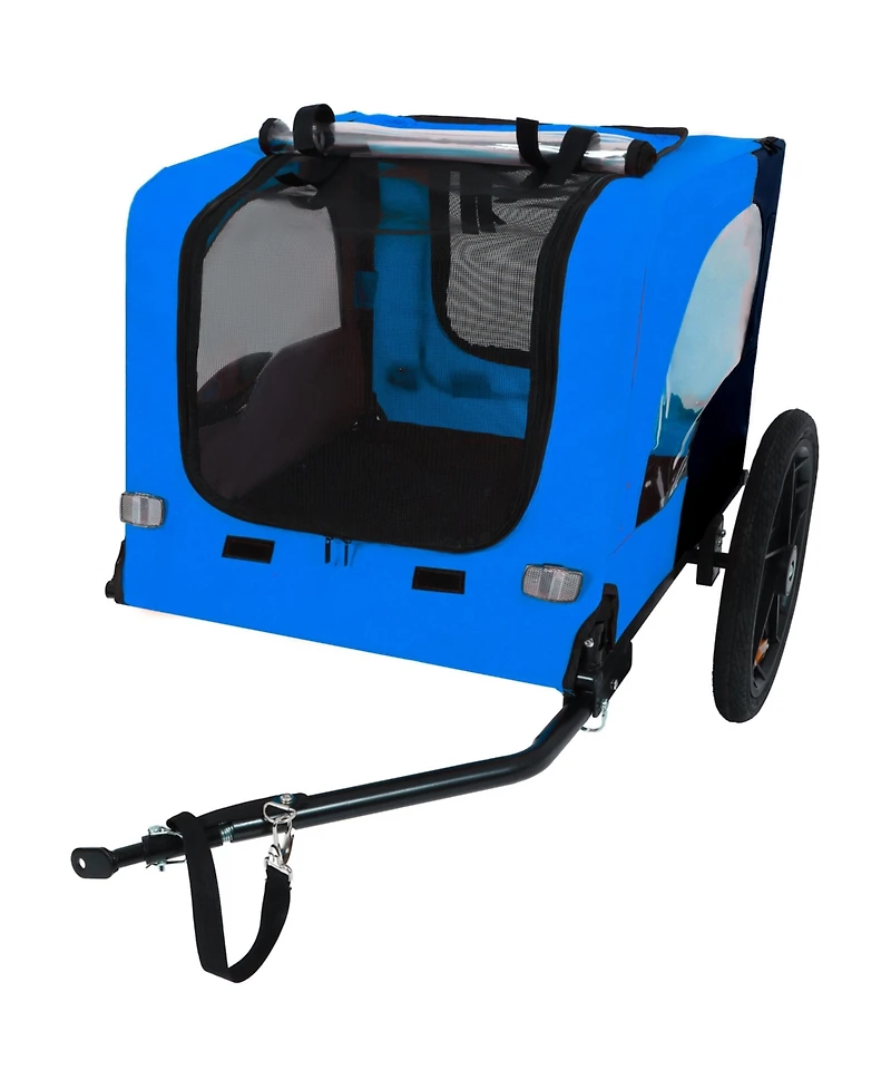 Blue Pet Bike Dog Cart for Bicycle Suitable for Small and Medium Pets Folding Cart Frame Quick Release Wheel Internal Leash