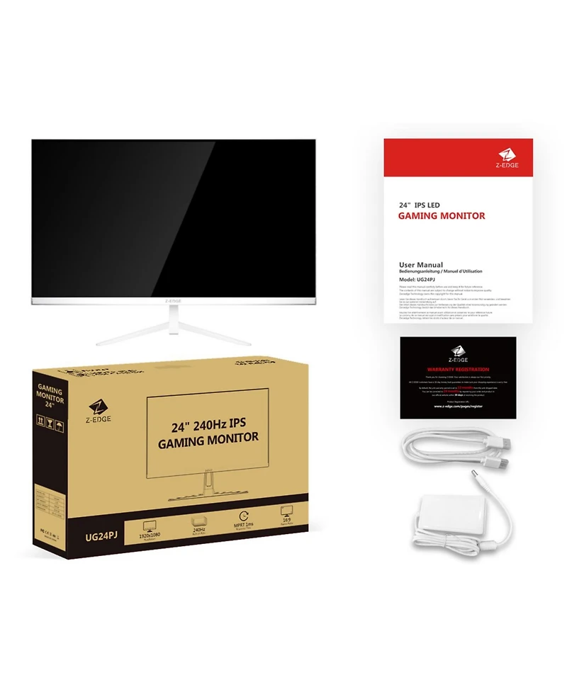 UG24PJ-White 24 inch 1080P Full Hd 240Hz 1ms Mprt Ips Gaming Monitor