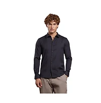 Campus Sutra Men's Onyx Black Tactile-Panel Shirt