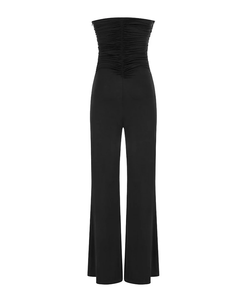 Women's Strapless Draped Jumpsuit