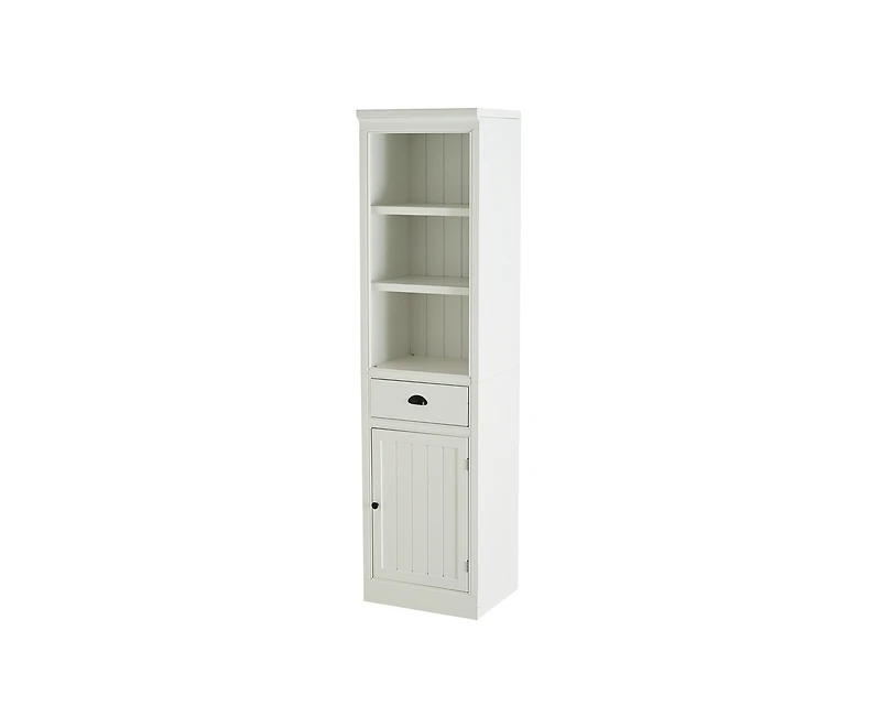 Casainc 75" Freestanding 5-Tier Display Storage Cabinet Book Shelf with 1 File Drawer