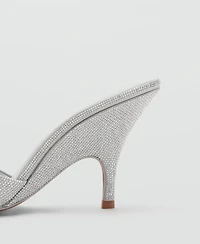 Mango Women's Rhinestone Studded Wedge Heel Sandals