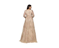 Lara Women's Lace Long Sleeve Gown with Overskirt