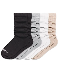 Hue Women's 4-Pack Wide Ribbed Slouch Casual Socks