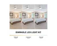 52-inch Modern Classic Silver 3-Blade Flush Mount with Intelligent Remote Control and Light