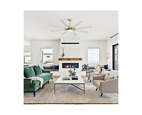 66-inch Modern Golden 8-blade Ceiling Fan with Intelligent Remote Control and App Timing Function for Various Indoor Layouts