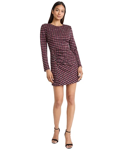 Donna Morgan Women's Tweed Long-Sleeve Mini Dress