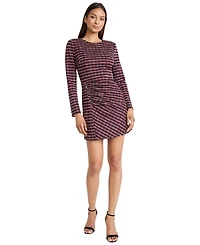 Donna Morgan Women's Tweed Long-Sleeve Mini Dress