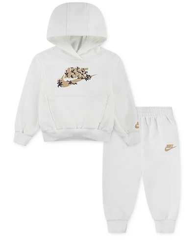 Nike Baby Girl Floral Futura Hoodie and Joggers, 2-Piece Set