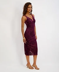 Siena Women's Burnout V-Neck Midi Dress