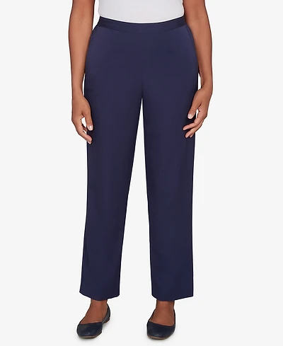 Alfred Dunner Women's Saratoga Springs Side Seam Pocket Average Length Twill Pants