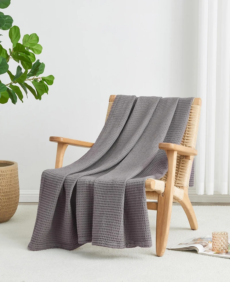 Linery & Co. Waffle Weave Textured Cotton Blanket