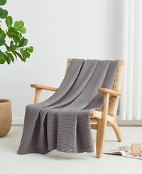 Linery & Co. Waffle Weave Textured Cotton Blanket
