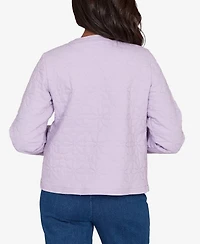 Alfred Dunner Women's Hilton Head Floral Quilted Patchwork Jacket