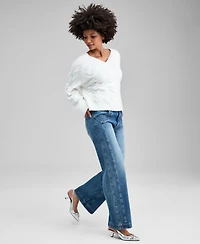 And Now This Women's Long-Sleeve V-Neck Sweater, Macy's Exclusive