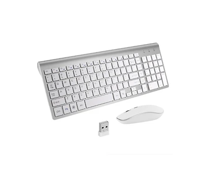 Wireless Keyboard and Mouse Combo - Scissor Ultra-Thin Silent Ergonomic Keyboard with Numeric Keys - 2.5G Receiver for Pc, Laptop