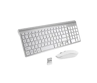 Wireless Keyboard and Mouse Combo - Scissor Ultra-Thin Silent Ergonomic Keyboard with Numeric Keys - 2.5G Receiver for Pc, Laptop