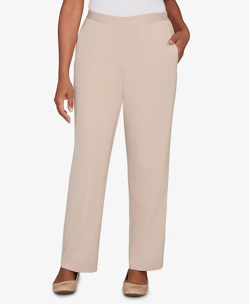 Alfred Dunner Women's Saratoga Springs Side Seam Pocket Average Length Twill Pants