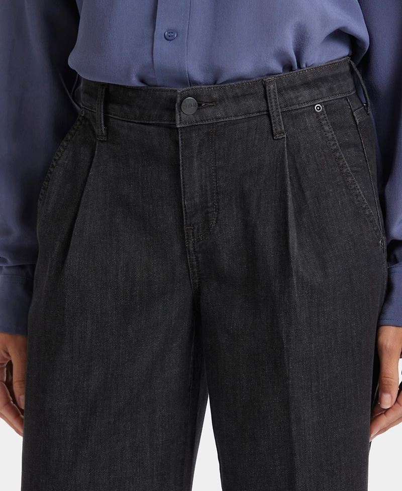 Nydj Petite Teresa Wide Leg Ankle Pleated Jeans