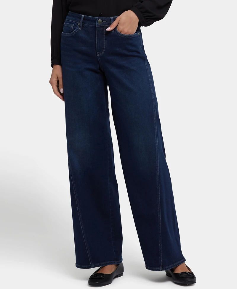 Nydj Petite Teresa Wide Leg Contoured Seam Jeans