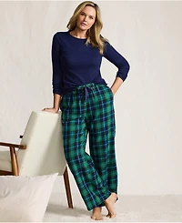 Lands' End Plus Flannel Wide Leg Sleep Pants