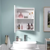 Hauschen Home 18x14 inch Bathroom Wall Cabinet, Saver Storage, Medicine Cabinet with 1 Door and Adjustable Shelves，Flat-Pack Design (White)