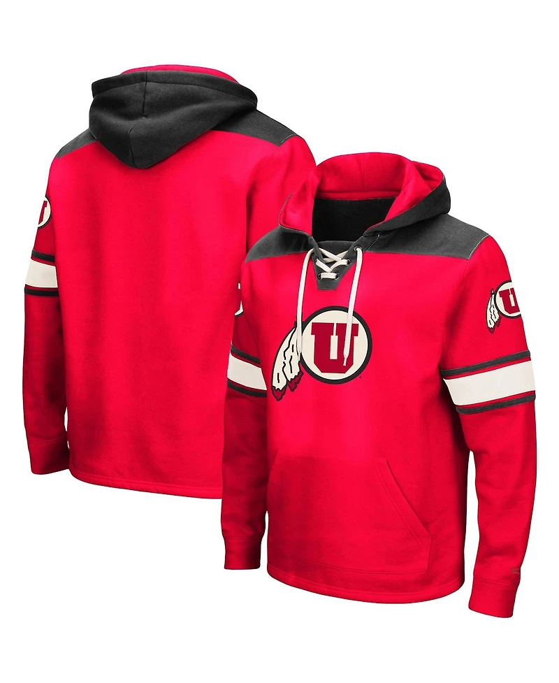 Colosseum Men's Red Utah Utes 2.0 Lace-Up Pullover Hoodie