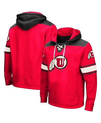 Colosseum Men's Red Utah Utes 2.0 Lace-Up Pullover Hoodie