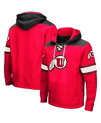 Colosseum Men's Red Utah Utes 2.0 Lace-Up Pullover Hoodie