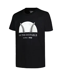 Baseballism Big Boys and Girls Black Field of Dreams Go The Distance T-Shirt