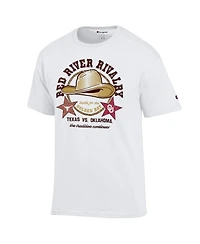 Champion Men's White Texas Longhorns vs. Oklahoma Sooners Red River Rivalry Golden Hat Match Up T-Shirt