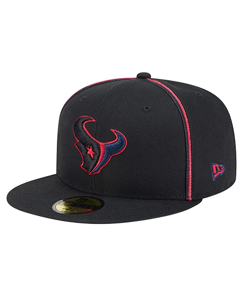 New Era Men's Black Houston Texans Soutache 59FIFTY Fitted Hat