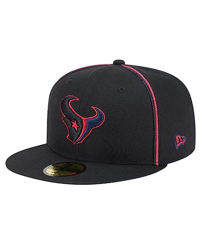 New Era Men's Black Houston Texans Soutache 59FIFTY Fitted Hat