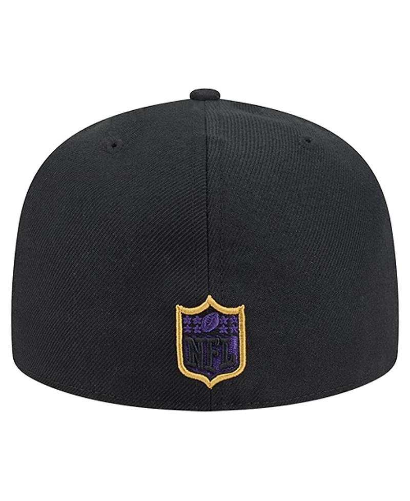 New Era Men's Black Baltimore Ravens Soutache 59FIFTY Fitted Hat