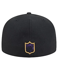 New Era Men's Black Baltimore Ravens Soutache 59FIFTY Fitted Hat