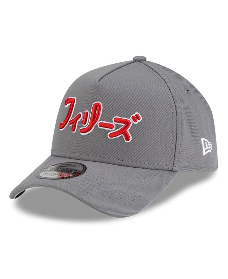 New Era x Hyperfly Men's Gray Philadelphia Phillies A-Frame 9FORTY Adjustable Hat