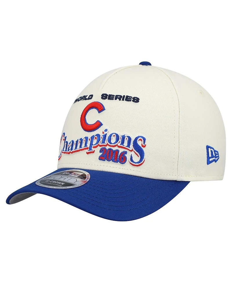 New Era Men's Cream/Royal Chicago Cubs World Series 9FORTY M-Crown Adjustable Hat