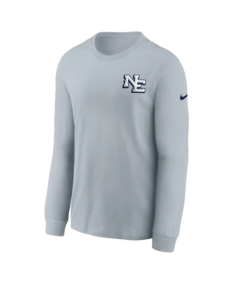 Nike Big Boys and Girls Silver New England Patriots 2025 Rivalries Collection Long Sleeve T-Shirt
