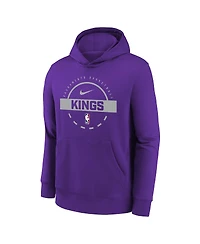 Nike Big Boys and Girls Purple Sacramento Kings 2025/26 Club Fleece Practice Hoodie