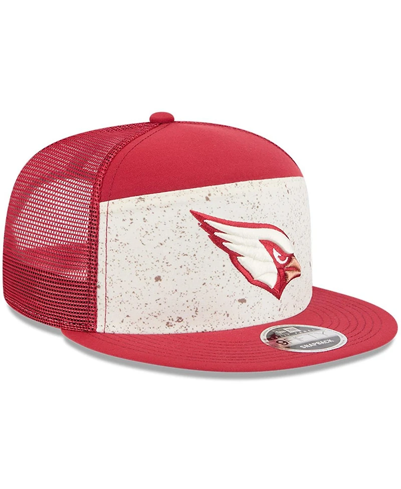 New Era Men's Natural/Cardinal Arizona Cardinals 2025 Rivalries Collection Team Split Panel 9FIFTY Snapback Hat