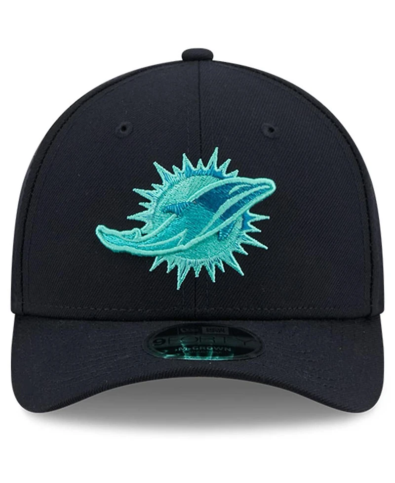 New Era Men's Pitch Blue Miami Dolphins 2025 Rivalries Collection Team 9FORTY M-Crown Adjustable Hat